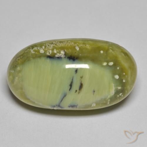 18.73ct 天然 黄みがかったグリーン オパール, 楕円形, オペーク