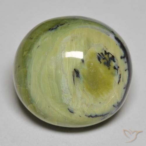 24.39ct 天然 ミディアムグリーン オパール, 楕円形, オペーク
