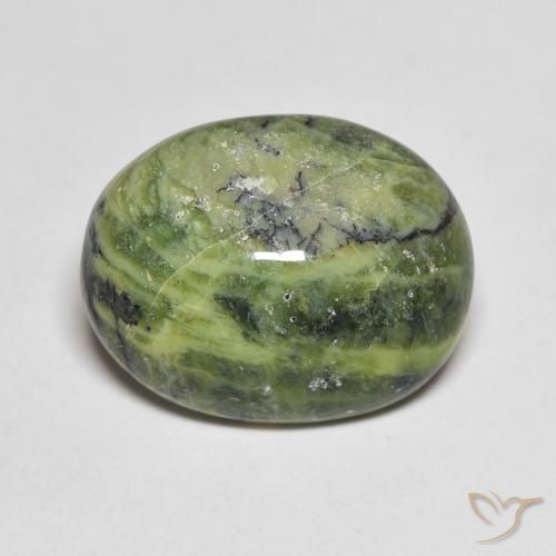 6.20ct 天然 アースグリーン オパール, 楕円形, オペーク