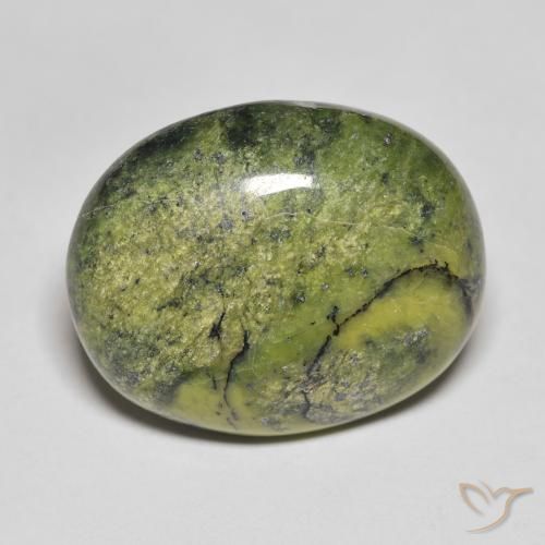 18.75ct 天然 ウォームグリーン オパール, 楕円形, オペーク