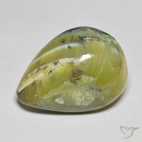 15.41ct 天然 ミディアムグリーン オパール, 洋梨の形, オペーク