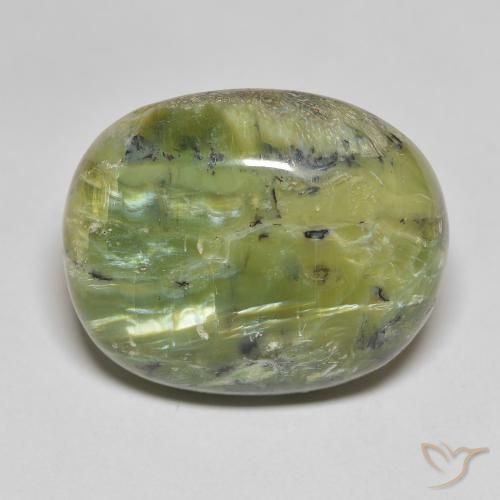 25.34ct 天然 ミディアムグリーン オパール, クッション, オペーク