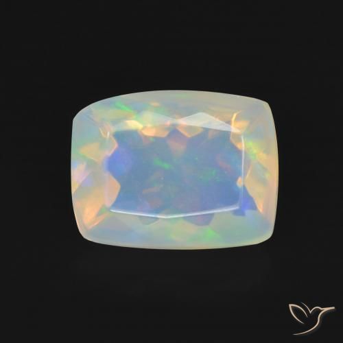 1.54ct 天然 マルチカラー オパール, クッション, 透明
