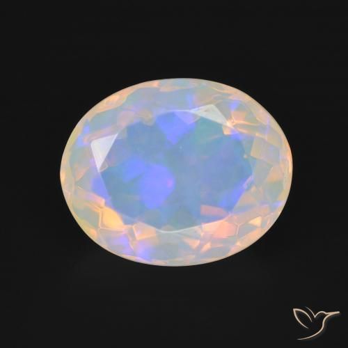 4.02ct 天然 マルチカラー オパール, 楕円形, 透明