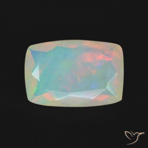 3.02ct 天然 マルチカラー オパール, クッション, 透明
