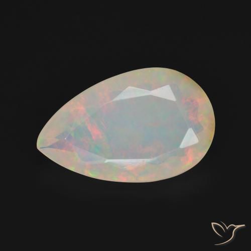 3.50ct 天然 マルチカラー オパール, 洋梨の形, 透明