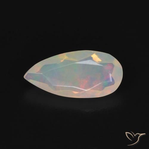 0.76ct 天然 マルチカラー オパール, 洋梨の形, 透明, Photo A