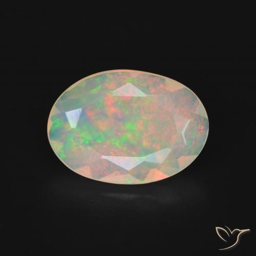 4.19ct 天然 マルチカラー オパール, 楕円形, 透明