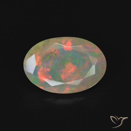 1.73ct 天然 マルチカラー オパール, 楕円形, 透明