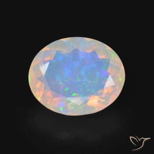 4.32ct 天然 マルチカラー オパール, 楕円形, 透明, Photo A