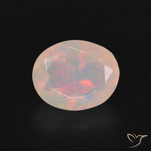 1.20ct 天然 マルチカラー オパール, 楕円形, 透明