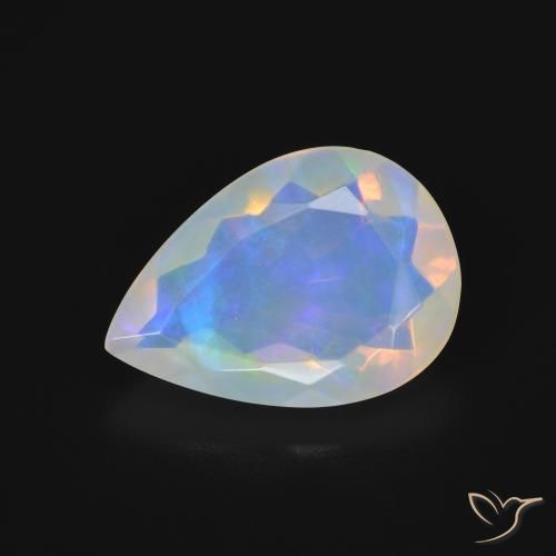 3.01ct 天然 マルチカラー オパール, 洋梨の形, 透明