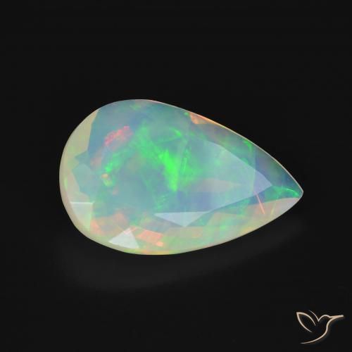 2.54ct 天然 マルチカラー オパール, 洋梨の形, 透明