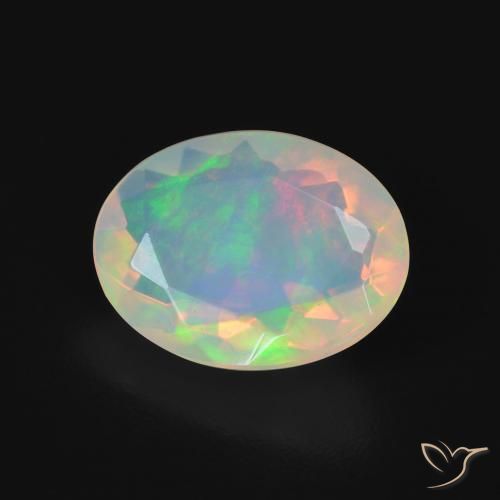 1.87ct 天然 マルチカラー オパール, 楕円形, 透明