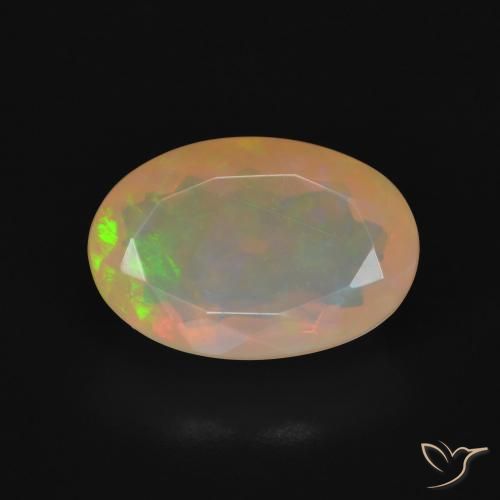 3.78ct 天然 マルチカラー オパール, 楕円形, 透明