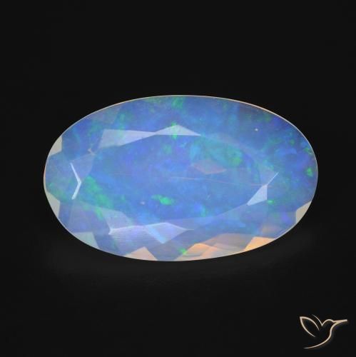 5.88ct 天然 マルチカラー オパール, 楕円形, 透明