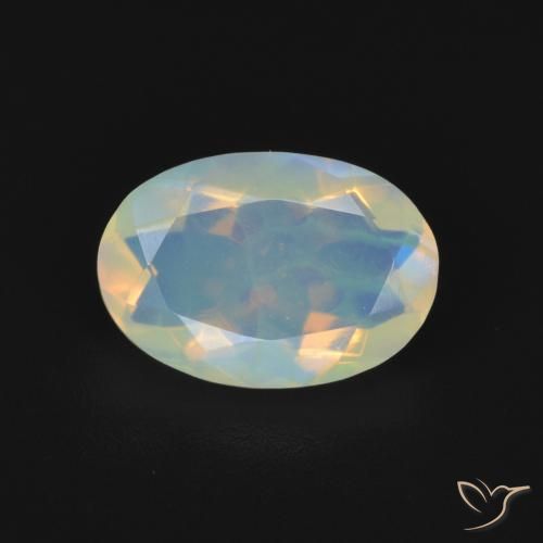 1.21ct 天然 マルチカラー オパール, 楕円形, 透明