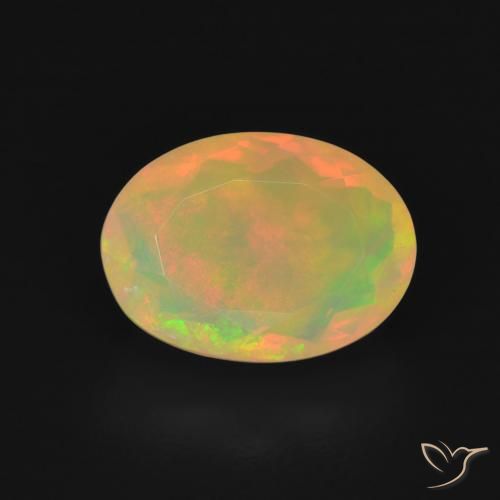 1.70ct 天然 マルチカラー オパール, 楕円形, 透明