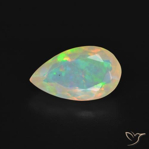 2.35ct 天然 マルチカラー オパール, 洋梨の形, 透明