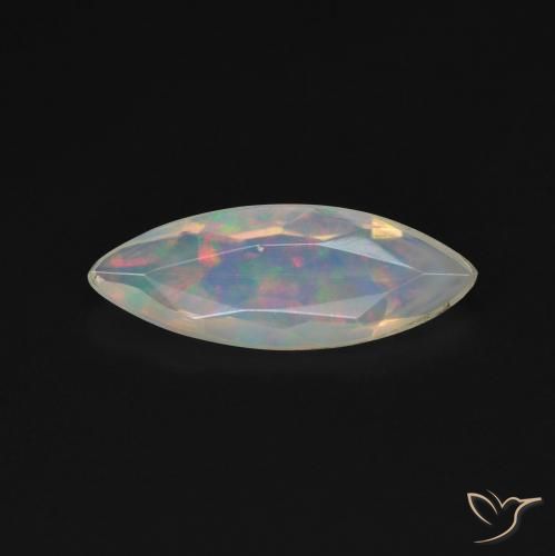 0.55ct 天然 マルチカラー オパール, マーキーズ, 透明