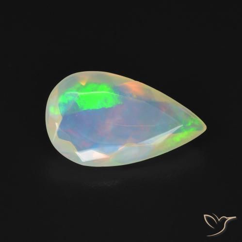 1.11ct 天然 マルチカラー オパール, 洋梨の形, 透明