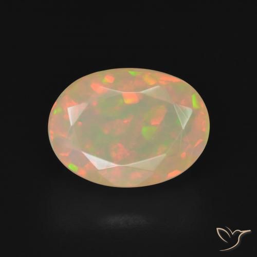 2.18ct 天然 マルチカラー オパール, 楕円形, 透明