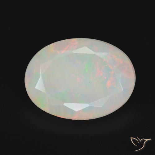 5.28ct 天然 マルチカラー オパール, 楕円形, オペーク