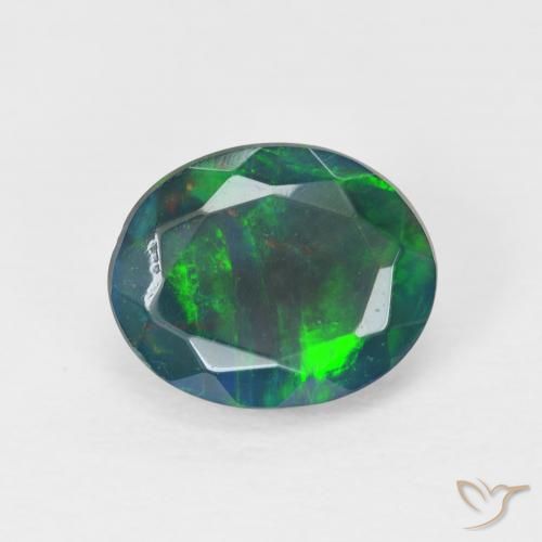 1.18ct 天然 マルチカラー オパール, 楕円形, オペーク