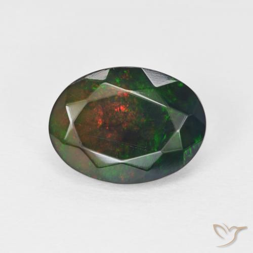 1.71ct 天然 マルチカラー オパール, 楕円形, オペーク