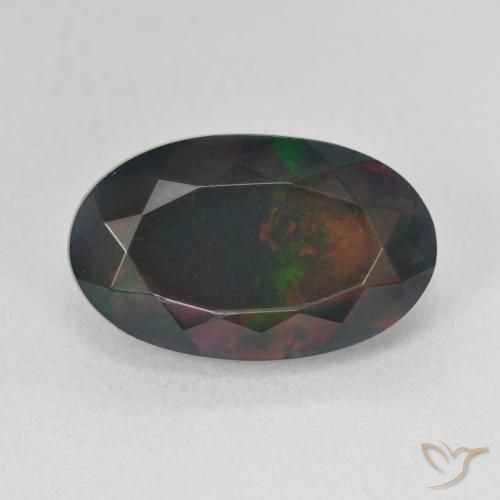 4.05ct 天然 マルチカラー オパール, 楕円形, オペーク