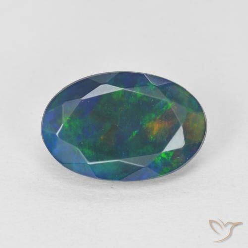 1.32ct 天然 マルチカラー オパール, 楕円形, 透明