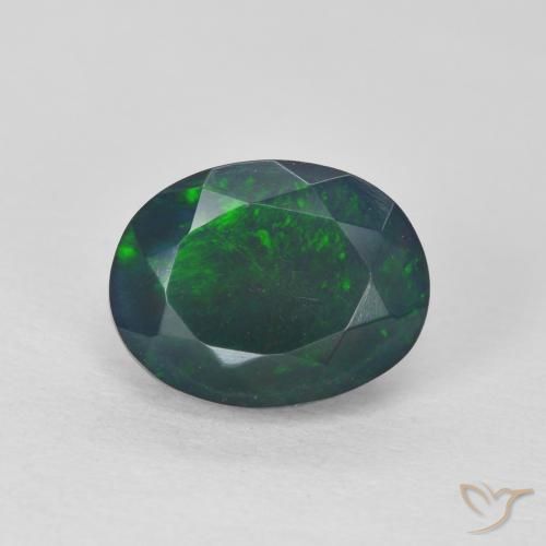 1.37ct 天然 マルチカラー オパール, 楕円形, 半透明