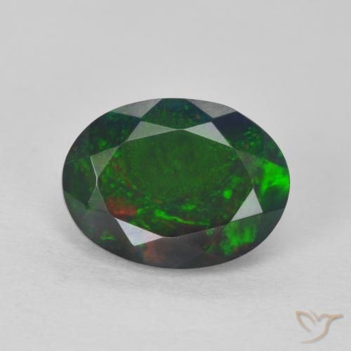 1.70ct 天然 マルチカラー オパール, 楕円形, 半透明