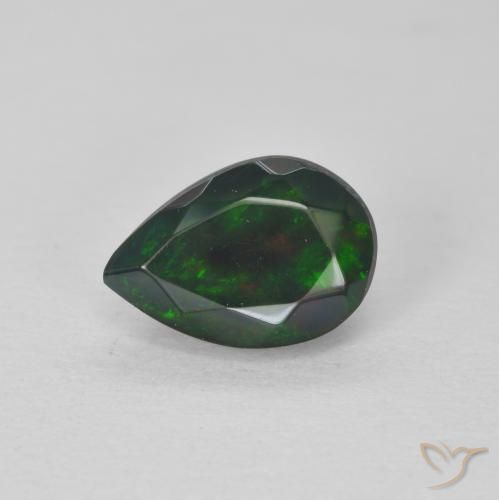 0.95ct 天然 マルチカラー オパール, 洋梨の形, 半透明