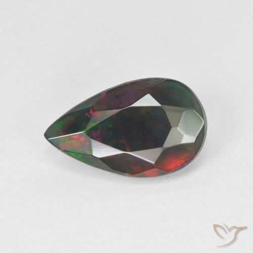 1.11ct 天然 マルチカラー オパール, 洋梨の形, 半透明