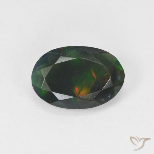 1.05ct 天然 マルチカラー オパール, 楕円形, 透明