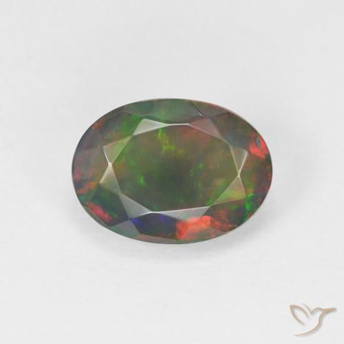 1.65ct 天然 マルチカラー オパール, 楕円形, 半透明