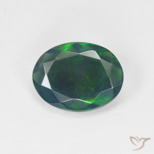 1.13ct 天然 マルチカラー オパール, 楕円形, 半透明