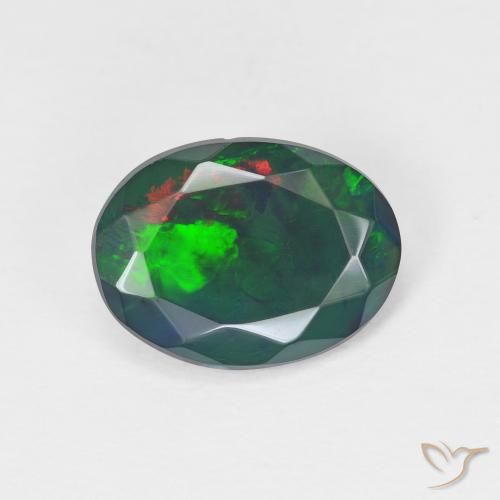1.44ct 天然 マルチカラー オパール, 楕円形, 半透明