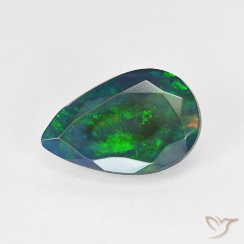 1.90ct 天然 マルチカラー オパール, 洋梨の形, 半透明