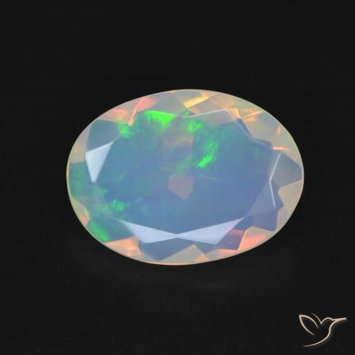 2.05ct 天然 マルチカラー オパール, 楕円形, 透明