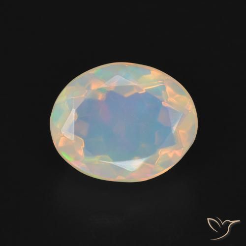 1.75ct 天然 マルチカラー オパール, 楕円形, 透明