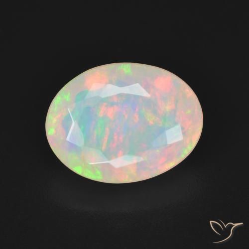 2.36ct 天然 マルチカラー オパール, 楕円形, 半透明