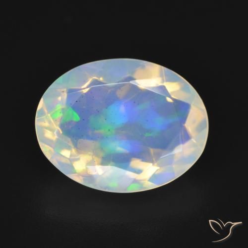 3.60ct 天然 マルチカラー オパール, 楕円形, 透明