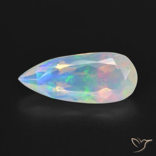 2.64ct 天然 マルチカラー オパール, 洋梨の形, 透明