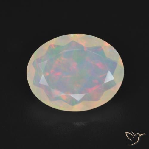 2.16ct 天然 マルチカラー オパール, 楕円形, 透明