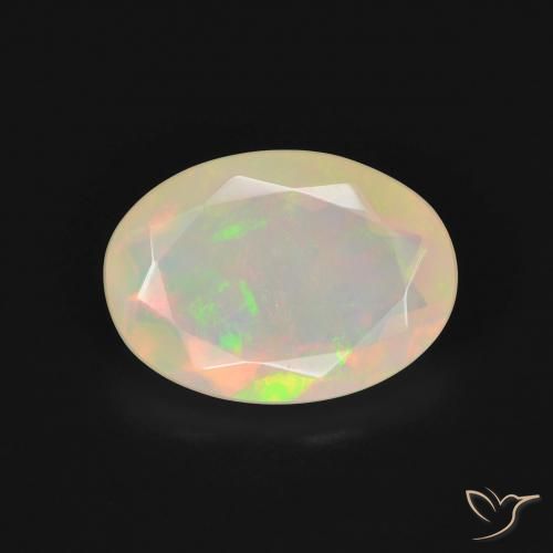 1.82ct 天然 マルチカラー オパール, 楕円形, 半透明