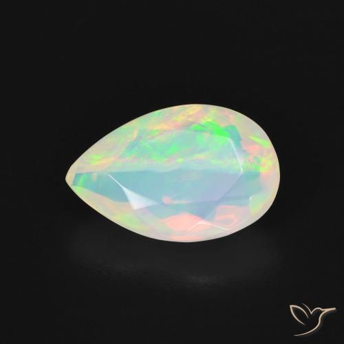 1.79ct 天然 マルチカラー オパール, 洋梨の形, 半透明
