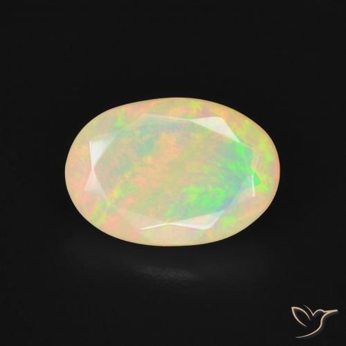 1.99ct 天然 マルチカラー オパール, 楕円形, 半透明
