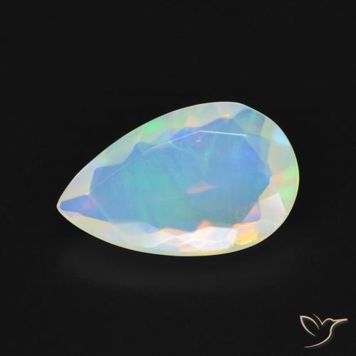2.40ct 天然 マルチカラー オパール, 洋梨の形, 透明